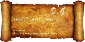 Danó Györgyi névjegykártya